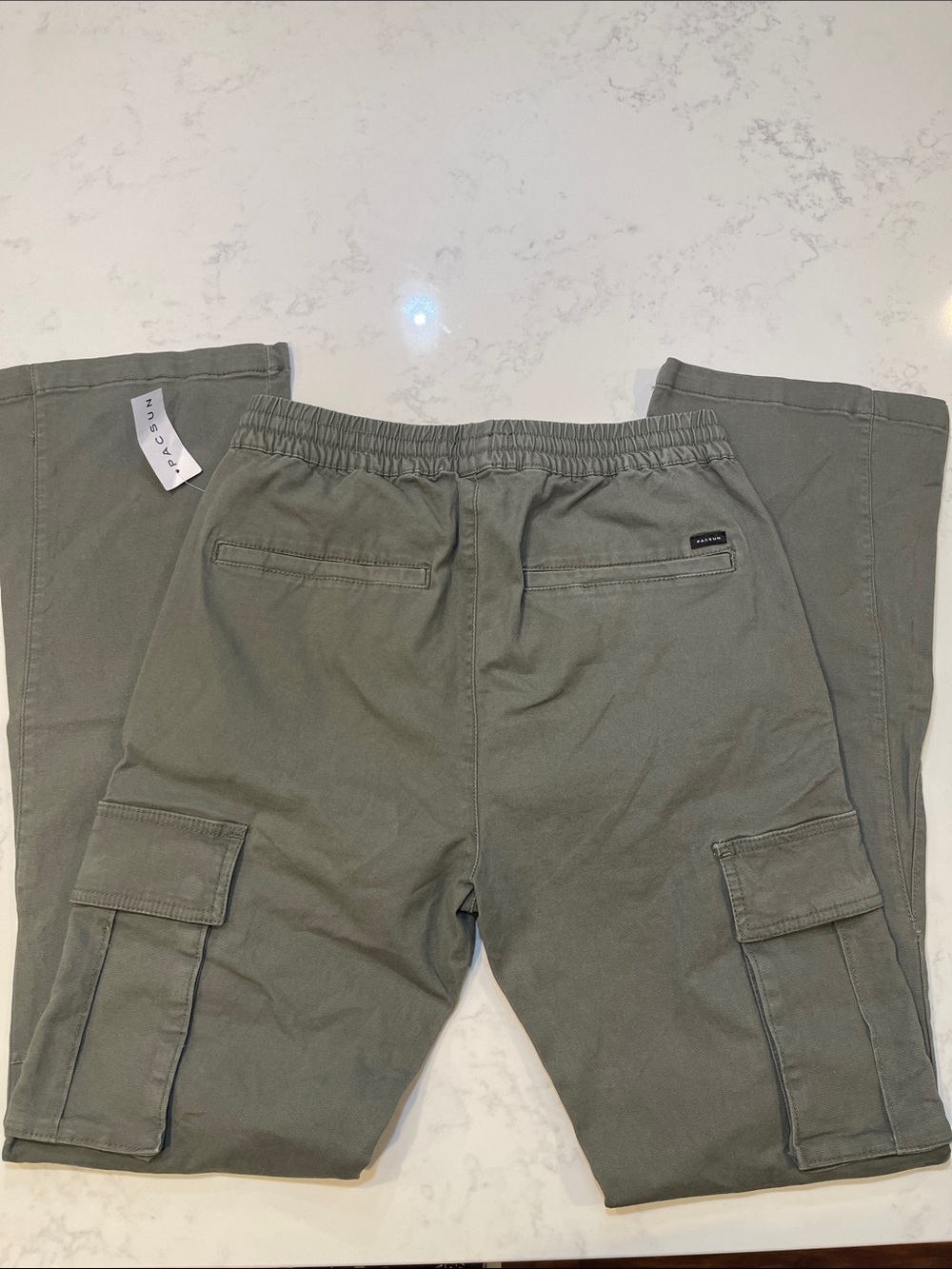 NWT PacSun Olive Green Cargo Slim Boot with Drawstring Size Small - Picture 5 of 8